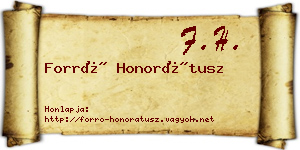 Forró Honorátusz névjegykártya